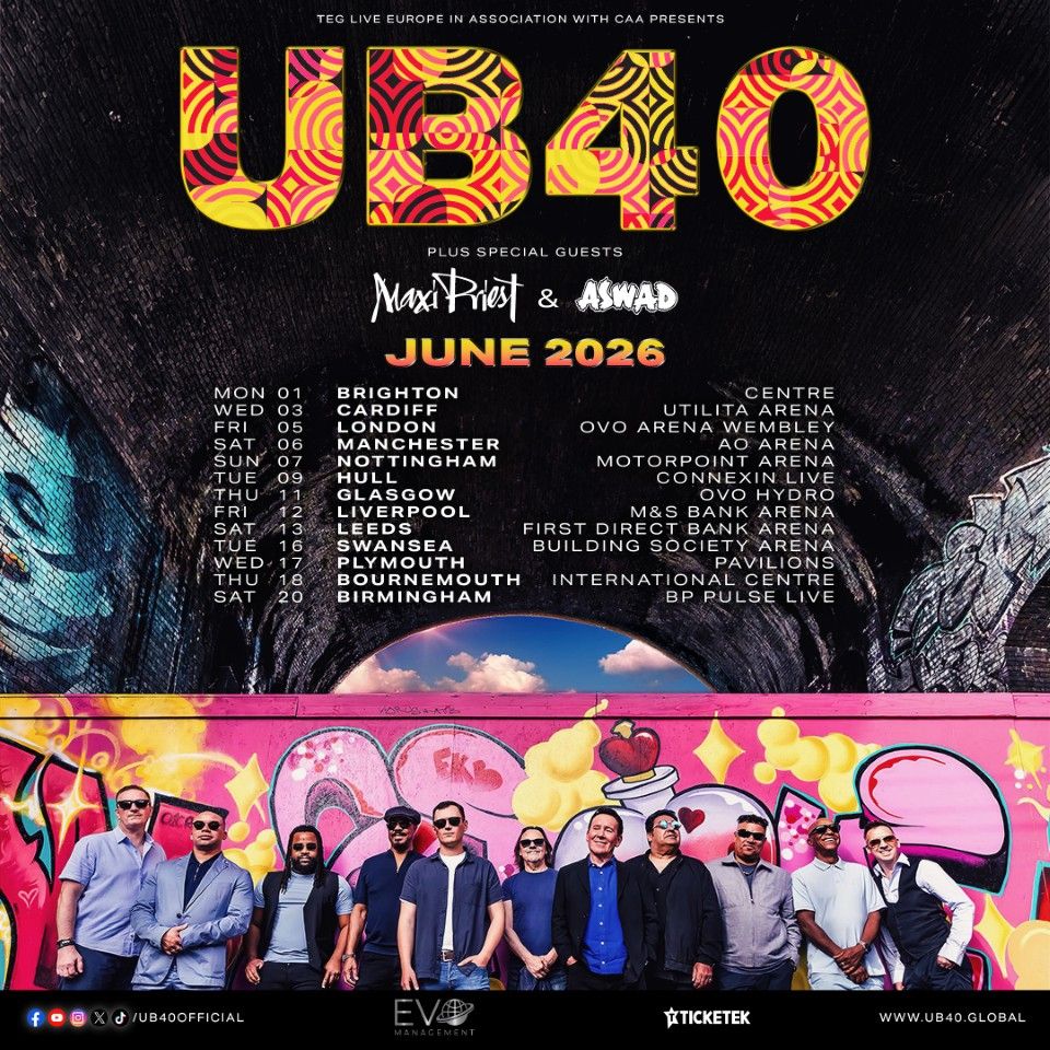 UB40 - 2026 UK Arena Tour Poster