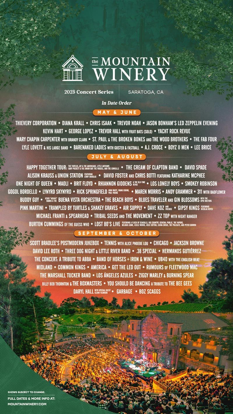 Mountain Winery 2025 Line Up - UB40
