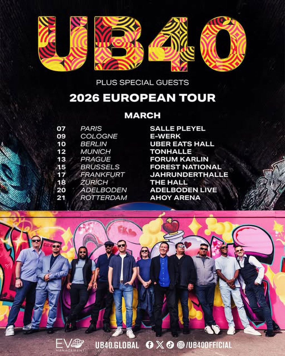 UB40 - 2026 European Tour Dates Poster